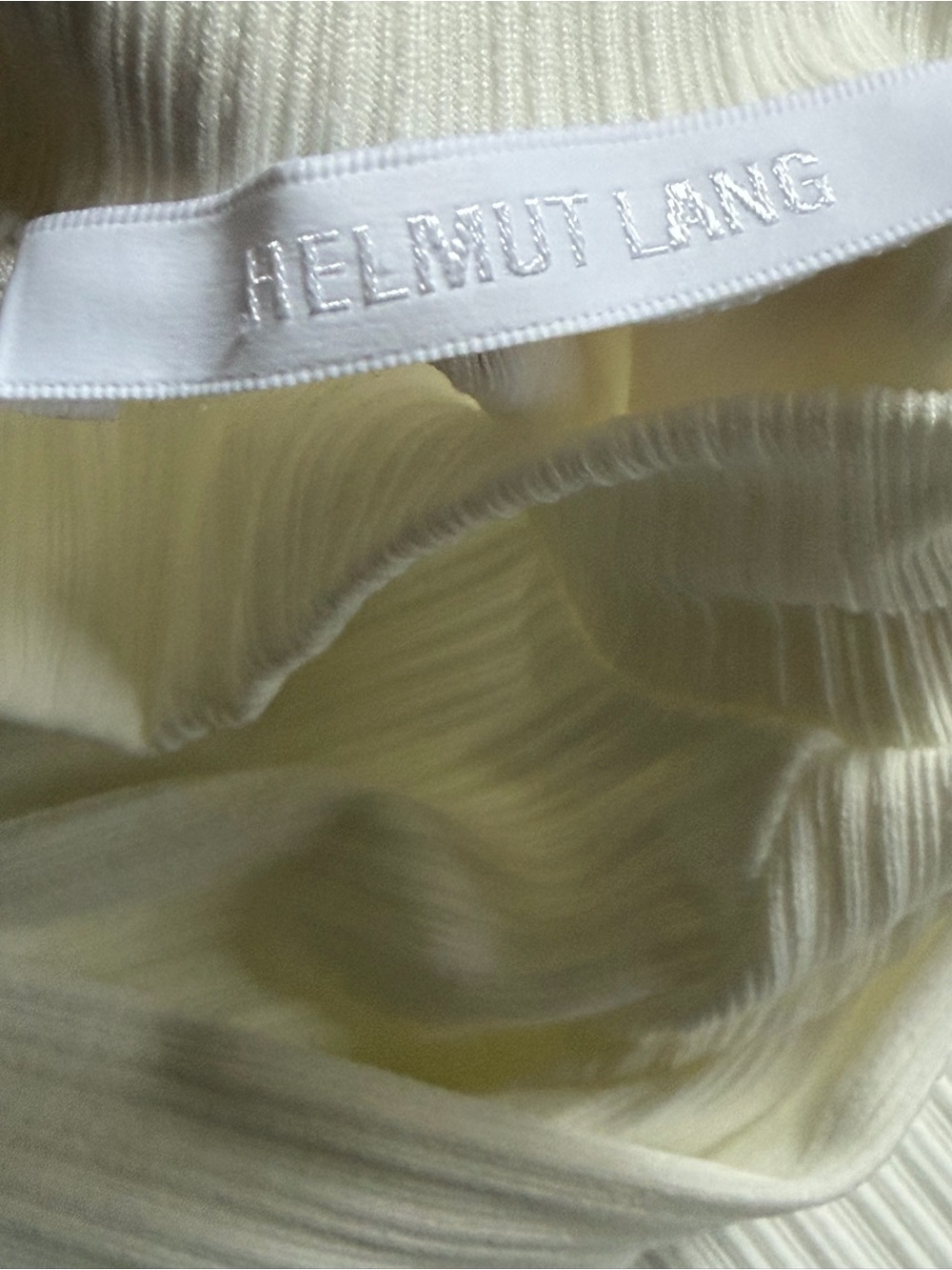 NWT Helmut Lang Rib Cuff Tee – Ivory, Size L - Picture 9 of 10